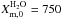 \hbox{$X^\mathrm{H_2O}_{{\rm m},0}=750$}