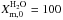 \hbox{$X^\mathrm{H_2O}_{{\rm m},0}=100$}