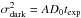 \hbox{$\sigma_{\rm dark}^2 = AD_0t_{\rm exp}$}