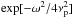 \hbox{$\exp[-\omega^2/4\nu_{\rm p}^2]$}
