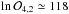 \hbox{$\ln \mathcal{O}_{4,2} \simeq 118$}
