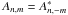 \hbox{$A_{n,m}={A}^\ast_{n,-m}$}