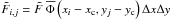 Mathematical equation: \hbox{$\tilde{F}_{i,j}=\tilde{F}~\overline{\Phi}\left(x_i-x_{\rm c},y_j-y_{\rm c}\right)\Delta x \Delta y$}