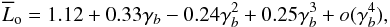 Mathematical equation: \appendix \setcounter{section}{2} \begin{eqnarray*} \overline{L}_{\rm o} = 1.12 + 0.33\gamma_b - 0.24\gamma_b^2 + 0.25\gamma_b^3 +o(\gamma_b^4), \end{eqnarray*}