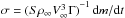 Mathematical equation: \hbox{$\sigma = {(S \rho_{\infty} V^3_{\infty} \Gamma )}^{-1}\,{\rm{d}}m/{\rm{d}}t$}