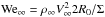 Mathematical equation: \hbox{${\rm{We}}_\infty = \rho _\infty V_\infty ^2 2R_0 /\Sigma$}
