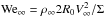 Mathematical equation: \hbox{${\rm{We}}_\infty = \rho _\infty 2R_0 V_\infty ^2 /\Sigma $}