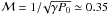 Mathematical equation: \hbox{$\mathcal M=1/\!\sqrt{\gamma P_0}\simeq 0.35$}