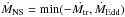 Mathematical equation: \hbox{$\dot{M}_{\rm NS}={\rm min}(-\dot{M_{\rm tr}},\dot{M}_{\rm Edd})$}