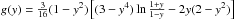 Mathematical equation: \hbox{$g(y)=\frac{3}{16}(1-y^2)\left[(3-y^4)\ln{\frac{1+y}{1-y}}-2y(2-y^2)\right]$}