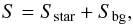 Mathematical equation: \appendix \setcounter{section}{1} \begin{equation} S=S_{\text{star}} + S_{\text{bg}}, \end{equation}