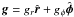 Mathematical equation: \hbox{$\bl{g}=g_r \hat{\bl r} +g_\phi \hat{\bl \phi}$}
