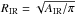 Mathematical equation: \hbox{$R_{\rm IR} = \sqrt{A_{\rm IR}/\pi}$}