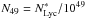Mathematical equation: \hbox{$N_{49} = N_{\rm Lyc}^*/10^{49}$}
