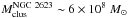 Mathematical equation: \hbox{$M_{\rm clus}^{\rm NGC~2623} \sim 6 \times 10 ^{8}~M _{\odot}$}