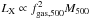 Mathematical equation: \hbox{$L_{\rm X} \propto f^2_{\rm gas,500} M_{500}$}