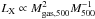 Mathematical equation: \hbox{$L_{\rm X} \propto M^2_{\rm gas,500} M^{-1}_{500}$}