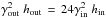 Mathematical equation: \hbox{$\gamma_{\rm out}^2\;h_{\rm out}\,=\,24 \gamma_{\rm in}^2\;h_{\rm in}$}