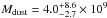 Mathematical equation: \hbox{$M_{\rm dust}=4.0^{+8.6}_{-2.7}\times10^9$}