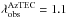 Mathematical equation: \hbox{$\lambda_{\rm obs}^{\rm AzTEC}=1.1$}