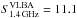 Mathematical equation: \hbox{$S_{\rm 1.4\, GHz}^{\rm VLBA}=11.1$}