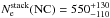 Mathematical equation: \hbox{$N_{\rm e}^{\rm stack} ({\rm NC})=550_{-110}^{+130}$}