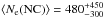 Mathematical equation: \hbox{$\langle N_{\rm e} ({\rm NC}) \rangle =480_{-300}^{+450}$}
