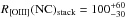 Mathematical equation: \hbox{$R_{\rm [OIII]}({\rm NC})_{\rm stack}=100_{-30}^{+60}$}