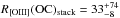 Mathematical equation: \hbox{$R_{\rm [OIII]}({\rm OC})_{\rm stack}=33_{-8}^{+74}$}