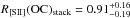 Mathematical equation: \hbox{$R_{\rm [SII]}({\rm OC})_{\rm stack}=0.91_{-0.19}^{+0.16}$}