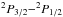 Mathematical equation: \hbox{$^2P_{3/2}{-}^2P_{1/2}$}