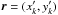 Mathematical equation: \hbox{$\vec{r} = (x'_k, y'_k)$}