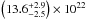 Mathematical equation: \hbox{$\left(13.6^{+2.9}_{-2.5}\right)\times10^{22}$}