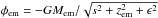 Mathematical equation: \hbox{$\phi_{\mathrm{em}}= - GM_{\mathrm{em}}/\sqrt{s^2+z_{\mathrm{em}}^{2}+\epsilon^{2}}$}
