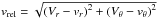 Mathematical equation: \hbox{$v_{\mathrm{rel}}=\sqrt{\left(V_{r}-v_{r}\right)^{2}+\left(V_{\theta}-v_{\theta}\right)^{2}}$}