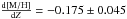 Mathematical equation: \hbox{$\frac{\rm d[M/H]}{{\rm d}Z} = -0.175 \pm 0.045$}