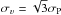 Mathematical equation: \hbox{$\sigma_\upsilon=\sqrt{3}\sigma_{\rm P}$}