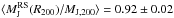 Mathematical equation: \hbox{$\langle M^{\rm RS}_{\rm J}(R_{200})/M_{\rm J,200}\rangle=0.92\pm0.02$}