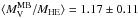 Mathematical equation: \hbox{$\langle M_{\rm V}^{\rm MB}/M_{\rm HE}\rangle=1.17\pm0.11$}