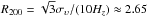 Mathematical equation: \hbox{$R_{200}=\sqrt{3}\sigma_\upsilon/(10H_z)\approx2.65$}