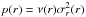 Mathematical equation: \hbox{$p(r)=\nu(r)\sigma_r^2(r)$}