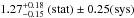 Mathematical equation: \hbox{$1.27^{+0.18\ }_{-0.15\ } ({\rm stat}) \pm 0.25 ({\rm sys})$}