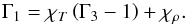 Mathematical equation: \begin{equation} {\Gamma _1} = {\chi _T}\left( {{\Gamma _3} - 1} \right) + {\chi _\rho }. \end{equation}
