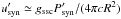 Mathematical equation: \hbox{$u_{\rm syn}' \simeq g_{\rm ssc}P_{\rm syn}'/(4\pi cR^2)$}