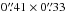 Mathematical equation: \hbox{$0\farcs41\times0\farcs33$}