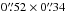 Mathematical equation: \hbox{$0\farcs52\times0\farcs34$}