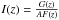 Mathematical equation: \hbox{$I(z)=\frac{G(z)}{AF(z)}$}
