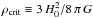 Mathematical equation: \hbox{$\rho_{\rm crit} \equiv 3\,H_{0}^2/8\,\pi\,G$}