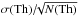\hbox{$\sigma({\rm Th})/\!\!\sqrt{N(\rm Th)}$}
