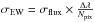 \hbox{$\sigma_{\mathrm{EW}}=\sigma_{\mathrm{flux}} \times \frac{\Delta\lambda}{N_{\mathrm{pix}}}$}